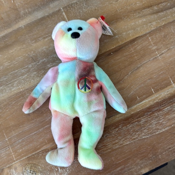 NWT Ty Bear PEACE Plush in pastel colors - Picture 2 of 6